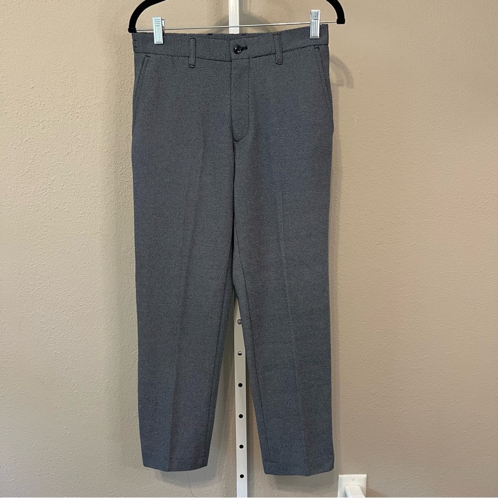 Zara Navy and White Textured Pants